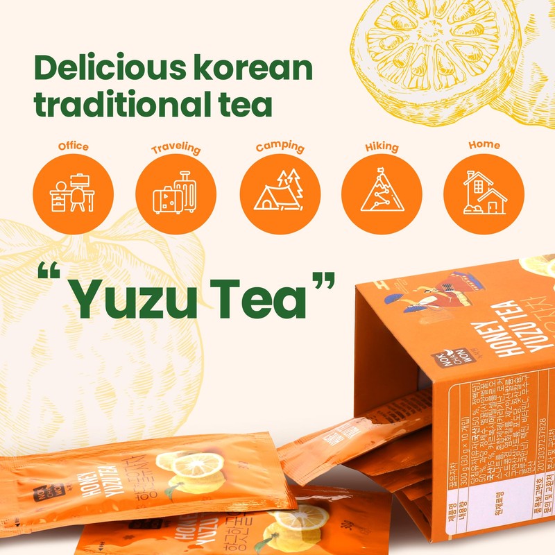 [Nokchawon] Honey Citron Tea (Yuzu with Honey Blend), 10 Sachets