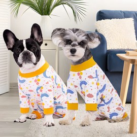 AITOLI AITOLI Dog Surgery Recovery Suit, Long Sleeve Onesie for Small Dogs, X-Large, Whales, Polycotton