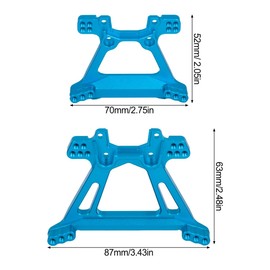 Aluminum RC Shock Tower Front & Rear Kit, Compatible with Slash 4x4 Shock Mounts for 1/10 RC Truck 4WD BL2S Upgrades (Blue)