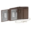 Biker Wallet with chrome chain vertical format LEAS, Genuine Leather,