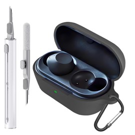 Ziseyoru Case Cover Compatible with Sony WF-C710N Earbuds, Soft Silicone Sony WF-C710N Protective Case with Cleaner Kit with Carabiner Keychain Accessories (Black)