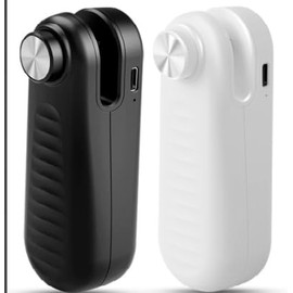 2 Pack Efficient Mini Bag Sealer, 2 in 1 Handheld USB-C Rechargeable Chip Bag Sealer with Heat Seal & Cutter for Plastic Snack & Food Bags, Portable, Black/White