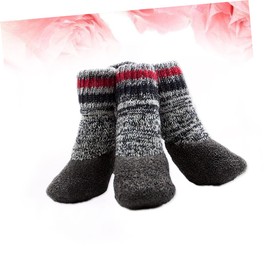 CORHAD Warm Padded Pet Socks for Dogs Fall Winter Non-Slip Dog Shoes 4 Pairs Set