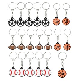 KGDUYC Pack of 20 Mini Football Key Chains, Basketball Baseball Football PVC Key Chain, Mini Football Keychain for Children, Birthday, Guest Gift, Party Decorations