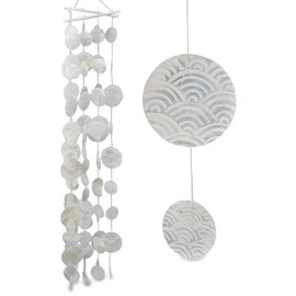 Capiz Windspiel Giovane ca 90 cm L Perlmutt Weiss