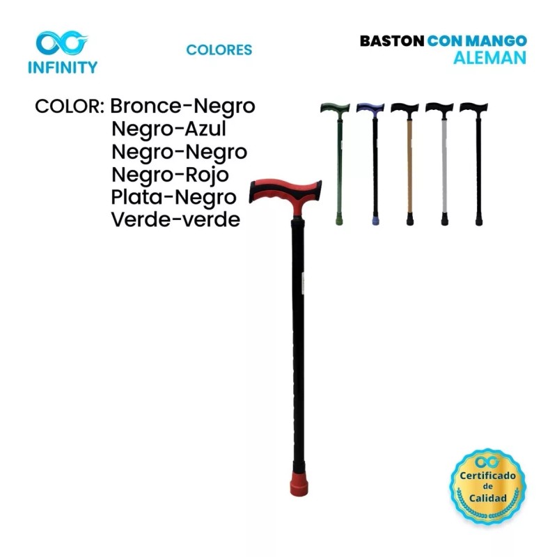 Infinity Bastón Con Mango Alemán Infinity Ligero Resistente