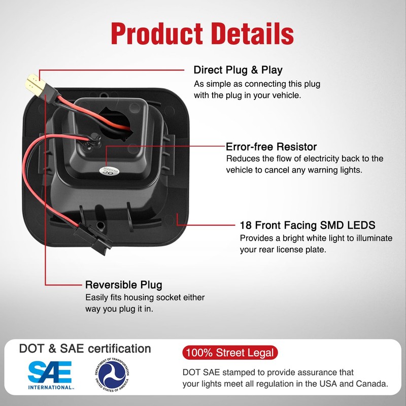 Nilight License Plate Lights Compatible with 2003 2004 2005 2006