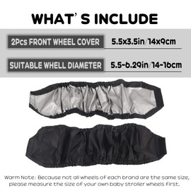 2Pcs Baby Stroller Wheel Cover, Dustproof Kid Baby Wheelchair Protector Baby Stroller Wheel Covers Pushchair Wheel Cover Stroller Accessory (S)