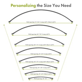 AmazerBath 20-84 Inches Arched Curved Shower Curtain Rod, Heavy Duty Shower Rod Rust Proof Bathroom Curtain Rod, Adjustable Telescoping Design Easy Segmented Installation, Need to Drill, Black