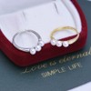 JDE Women's 3 Row Natural Freshwater Pearl Ring, One Size