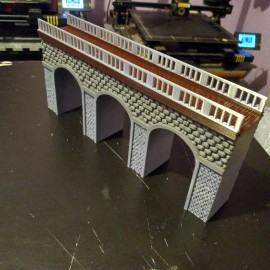 Spencer-3D 16" Big O Scale Stone Brick Arch Bridge CUSTOMERS CUSTOM ORDER 3.75" WIDE ROAD