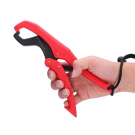 ABS Plastic Floating Fish Grip Zinc Alloy Fish Lip Gripper with Wrist Strip for Catching Fish No Hurt Auxiliary(Large-Red),Fishing Tools