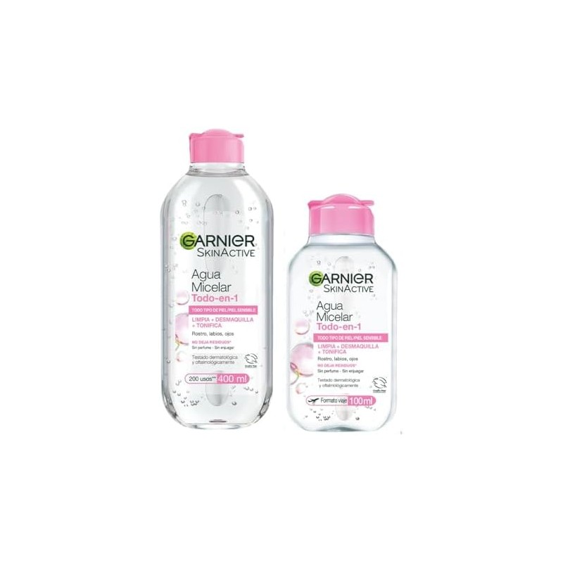Kit Garnier Agua Micelar Desmaquillante Todo en 1, 400ml+100ml