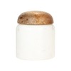 Creative Co-Op Marble and Mango Wood Pinch Pot with Lid,