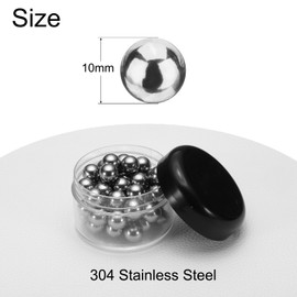 sourcing map 50 Pcs 10 mm Bearing Balls 304 Stainless Steel Ball G100 Precision Balls