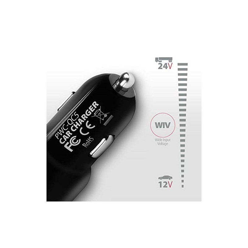 AXAGON PWC-QC5 Dual Car Charger 12-24V / 2X Port QC3.0/FCP