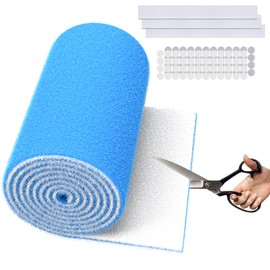 Air Vent Filters, 12"X120" Cut to Size Air Filter Material, MERV 8 Electrostatic Air Filter Roll, Blue & White Vent Filters for Home Floor, Rv Ac Vent, Ceiling, Refrigeration, HVAC Furnace Vent, Etc