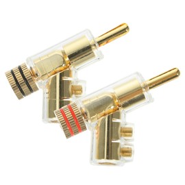 Mipcase 2Pcs Angled Banana Plugs for Speaker Wire Solderless Connector for Sound System Amplifier Durable Right Angle Design for High Fidelity Audio Quality
