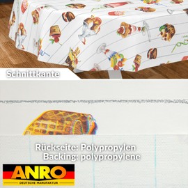 Oilcloth Tablecloth Washable Oilcloth Garden Tablecloth Outdoor Indoor Oval 180 x 140 cm Cut Edge Ice Cafe