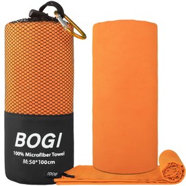 BOGI Microfiber Travel Sports Towel-Quick Dry Towel,Soft Lightweight Microfiber Camping Towel Absorbent Compact Travel Towel for Camping Gym Beach Bath Yoga Swimming Backpacking (M:40''x20''-Orange)