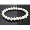 chengmu 8mm White Shell Stretch Bracelet Round Stone Beads Semi