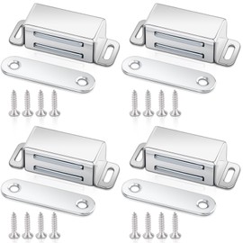 Cabinet Magnets 4 Pack 15KG Magnetic Door Catch Heavy Duty, Small Cupboard Door Magnets Drawer Magnet Strong for Kitchen Wardrobe Closet Drawer Latch Door