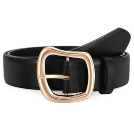 JASGOOD Women Leather Belt Ladies Casual Belt for Jeans Pants Fashion Women Waist Belt with Gold Buckle