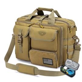Stypos Tactical Messenger Bag, 15.6/17.3 Inch Tactical Briefcase for Man Military Laptop Bag Messenger Shoulder Bag (Khaki)