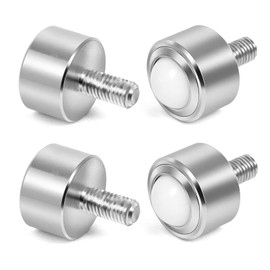 Ball Caster Roller Transfer Bearing - Ball Transfer Unit Appliance Caster Transmission 1 Inch M12,Stud Mounted,Thread Stem,Nylon & Carbon Steel,550 Lbs Total Load Capacity,Set of 4