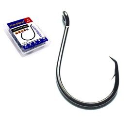 Pulpo Offset Circle Ganchos de pesca resistentes para pesca de gato, 25 unidades