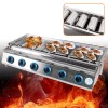 OCASAMI 6-Burner Stainless Steel Gas Grill with Electronic Ignition &