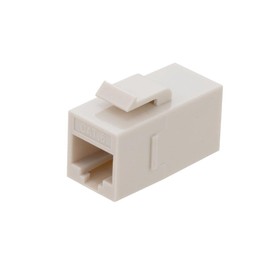 NavePoint CAT6 UTP Inline Keystone Coupler, RJ45 Female to RJ45 Female, Snap-in, 10 Pack, Ivory