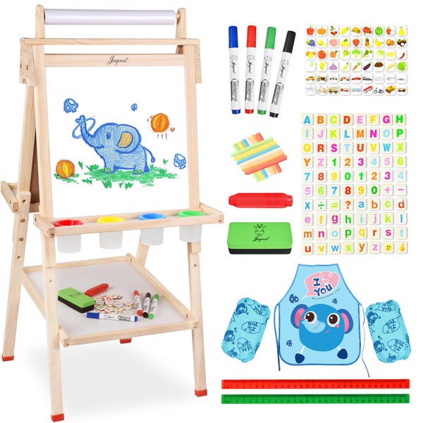 Joyooss Art Easel for Kids with Double-Sided Magnetic, Wooden Standing