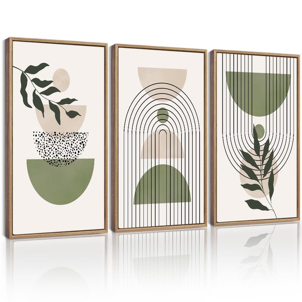Drsoum Large 16x24in Green Botanical Boho Wall Art Framed Modern