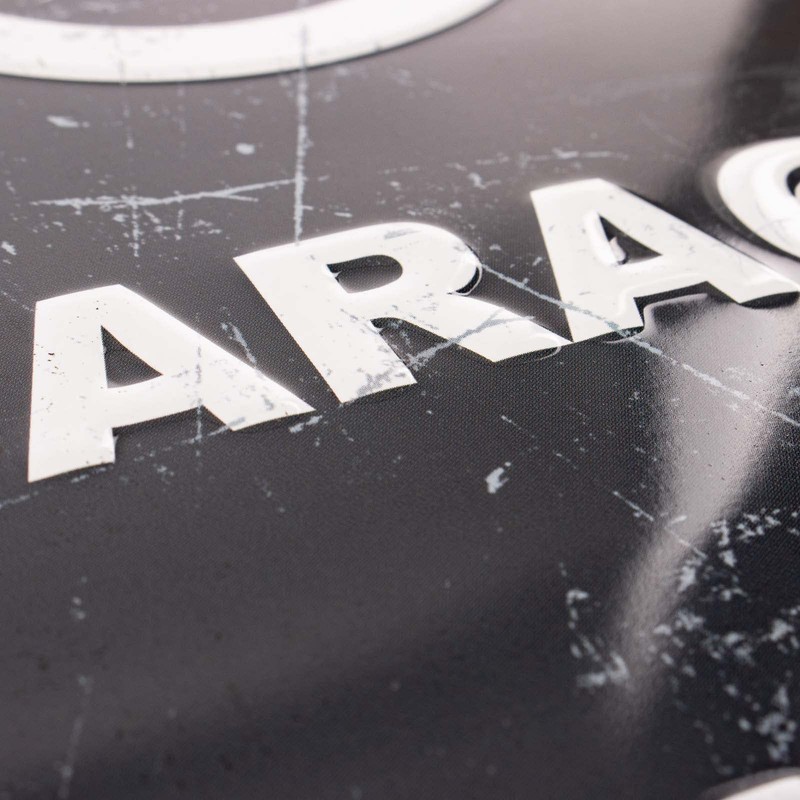 Metal embossed sign "SIMSON-Garage" 20x30 cm, gray/white