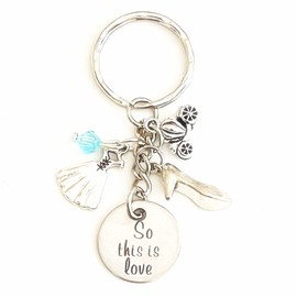 Hanalea Island Jewelry Co. So This is Love Cinderella Silver Charm Keychain Gift of Love for a Beautiful Princess | Merchandise and Accessories for Women