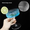 QWORK 6 Pcs Ribbed Cocktail Glasses,10 oz Classic Hand-Blown Crystal