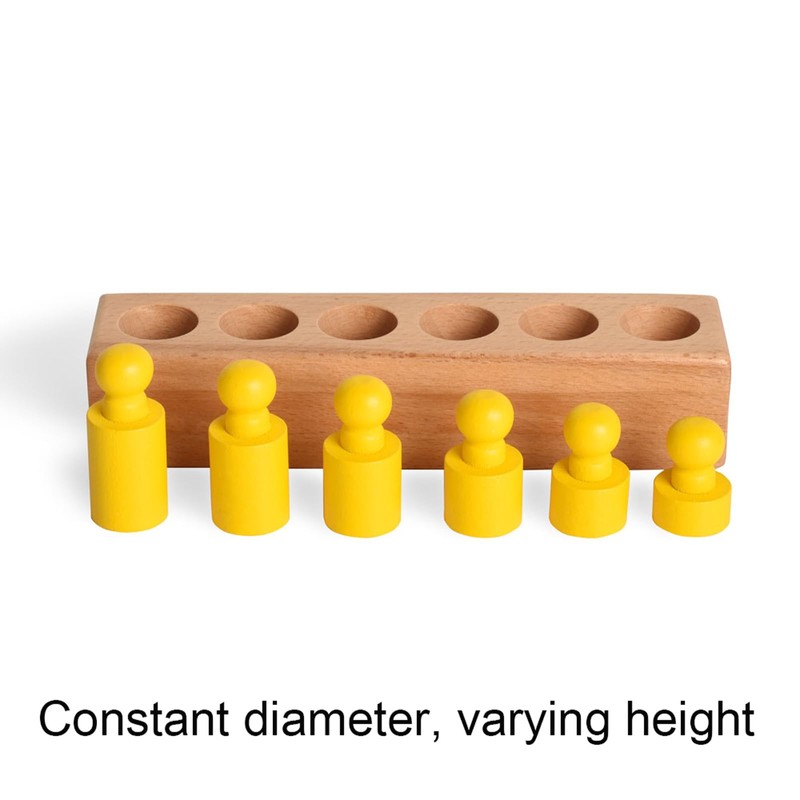 BOHS Montessori Knobbed Cylinders Blocks - 6 Pegs / 6.7