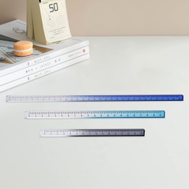 Honagu 3 Pack Acrylic Clear Ruler, Color Transparent Plastic Ruler, Measuring Tools for Student School Home Office （Royal Blue Sky Blue Grey）
