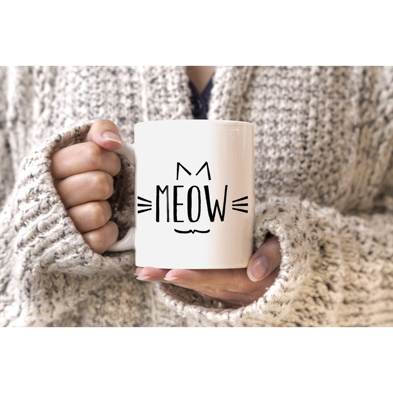 MoonWorks Coffee Cup Cat Meow Meow Meow Cat Tea Cup