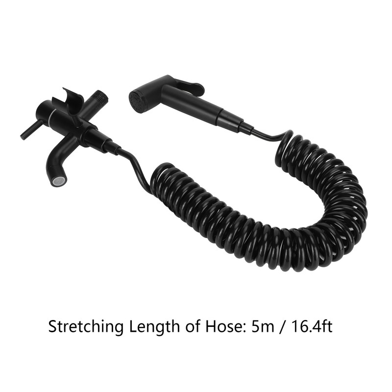 G1/2 Bidet Sprayer Handheld Black Alloy Toilet High Pressure Sprayer