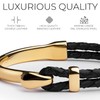 Elegatto Signature Gold Bracelet for Men | Braided Full-Grain Black