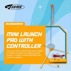 Estes 2464 Mini-Engine Launch System, Mini-Flying-Rocket-Model Launch Pad and Controller, Rocket Model Kit Accessories for Ages 10+