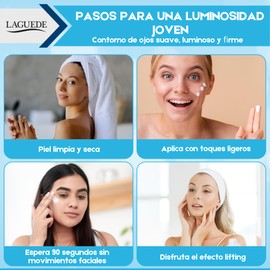 Laguede Gel Eliminador de Bolsas Ojos Quita Ojeras Lineas De Expresion Arrugas - Eliminador Bolsas de Ojos Con Acetil Hexapeptido - Apto Para Todo Tipo De Piel (5 Sobres)