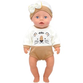 ZWOOS 2 Pack Doll Clothes 35-43 cm Clothes Set with Bow for New Born Baby Dolls, Gifts for Girls, Kids