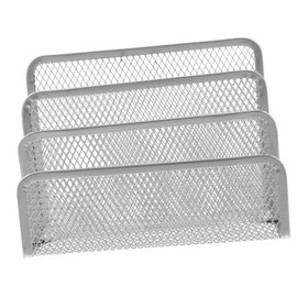 Operitacx Briefständer Dateispeicherhalter Zeitungsregal Organizer Für Schreibtischordner Desktop-datei-organizer Buchsortierer-organizer Aktensortierer Aktenhalter Buchhalter Silver Metall