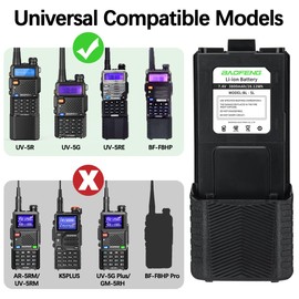 BAOFENG UV-5R Battery 3800mAh USB-C Charging Extended High Capacity Battery for UV5R BF-F8HP UV-5R Series Radios with Type-C Charging Cable