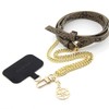 CG MOBILE Guess Detachable Crossbody Strap PU 4G & Chain with Pendant (Gold & Brown)