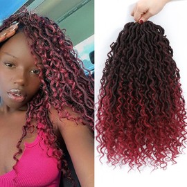 Molleas Goddess Locs Crochet Hair 14inch,9 Packs Faux Locs Crochet Hair for Black Women,Pre Looped Boho Goddess Locs Crochet Hair With Curl Ends(14inch(Pack of 9),Tbug)