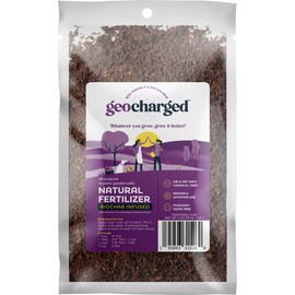 Geocharged Organic Fertilizer Biochar Activated with Chicken Manure Indoor Outdoor Plant Food, Kid and Pet Safe, No Odor for Soil, Flowers, Potted Plants, Raised Beds, Vegetable Garden, Compost, 4 oz